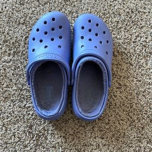 Periwinkle crocs fur lined